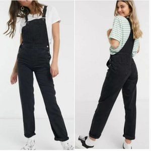 Asos Design Denim Overall In Washed Black